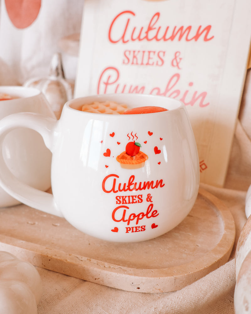 Autumn Skies & Apple Pies Coffee Mug Candle