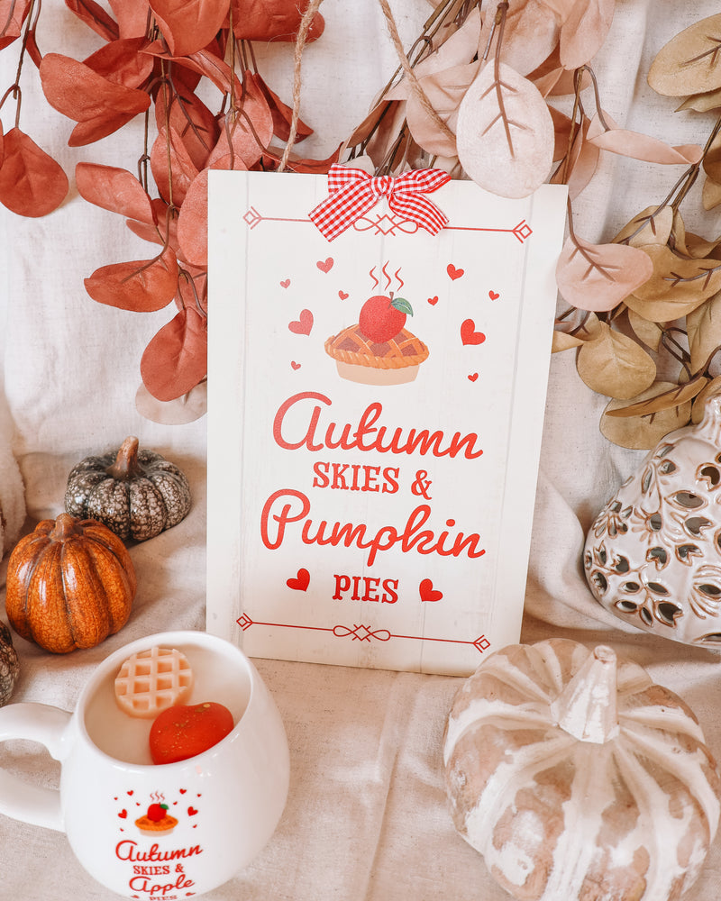 Autumn Skies & Pumpkin Pies Hanging Sign