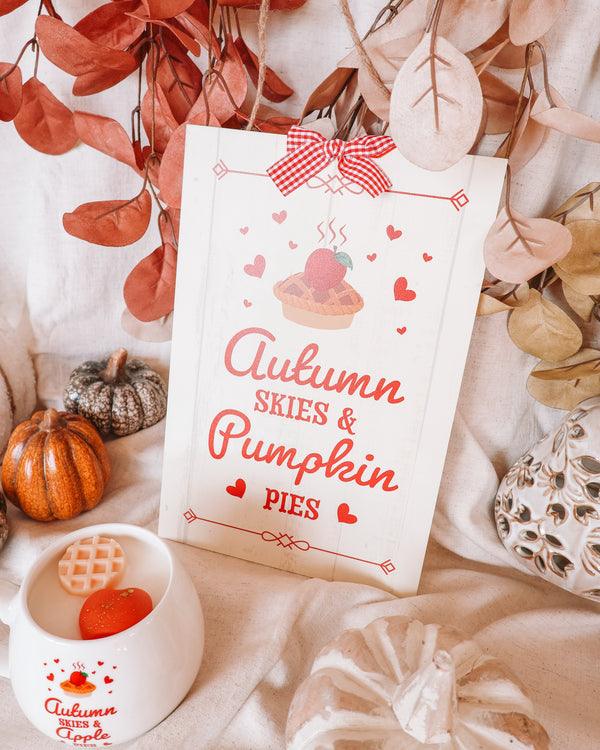 Autumn Skies & Pumpkin Pies Hanging Sign