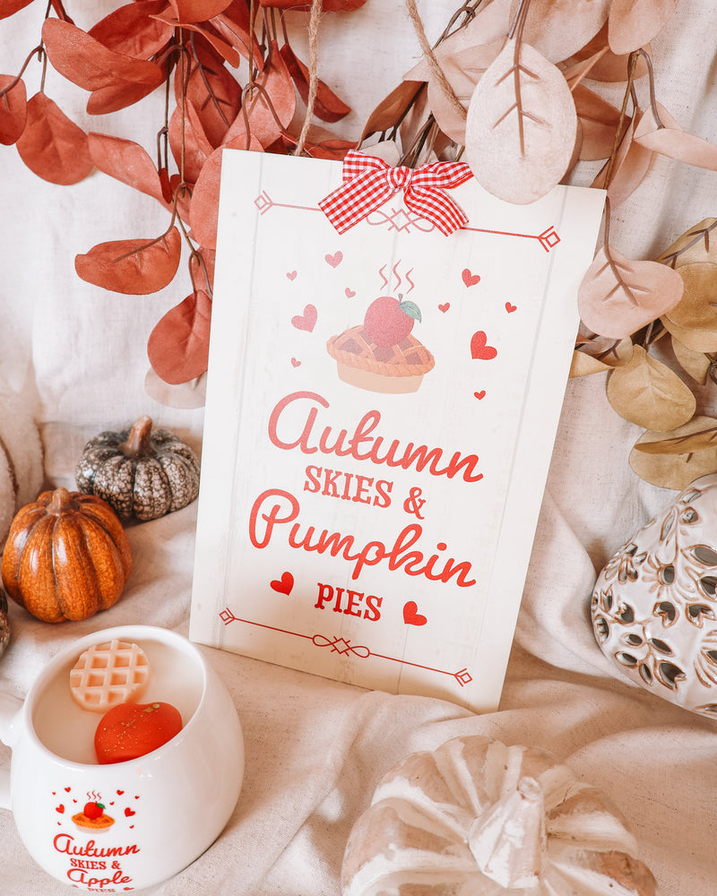 Autumn Skies & Pumpkin Pies Hanging Sign