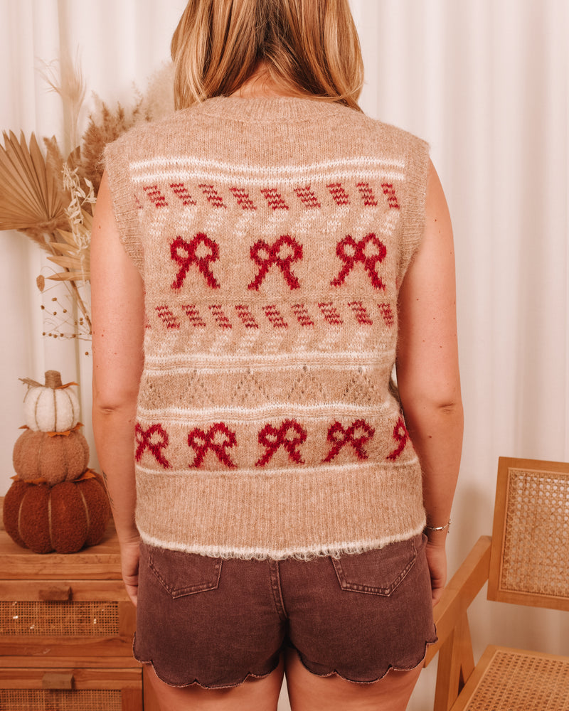 Bows & Lipstick Sleeveless Sweater