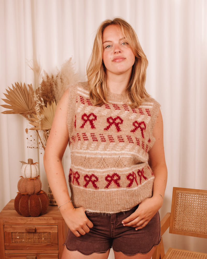 Bows & Lipstick Sleeveless Sweater