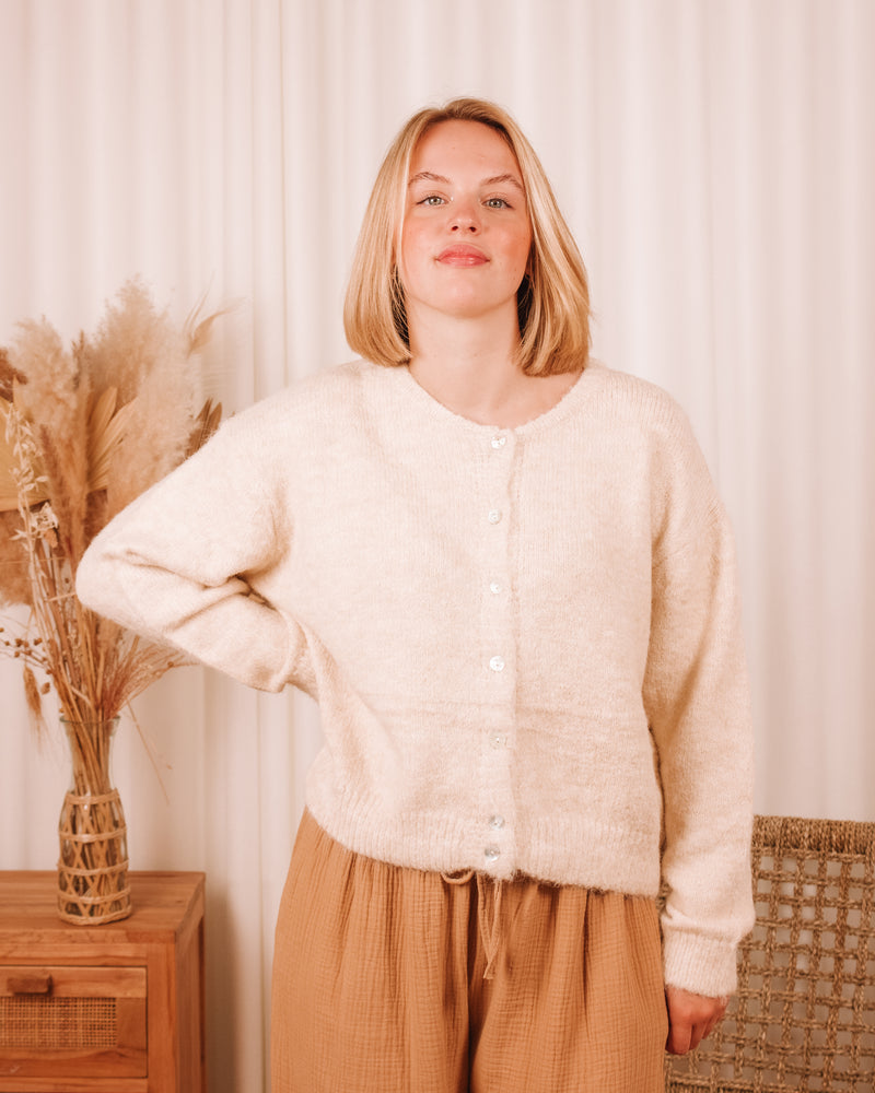 Can't Let Go Beige Cardigan