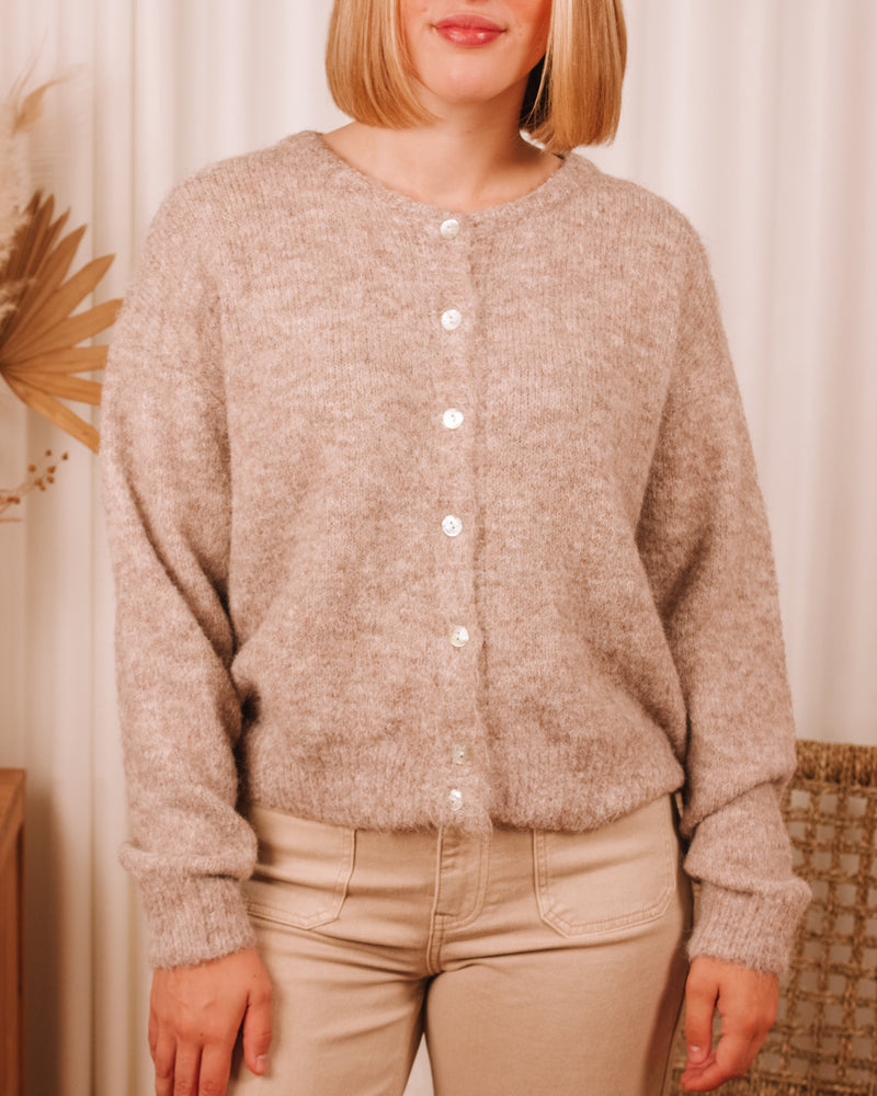 Can't Let Go Taupe Cardigan