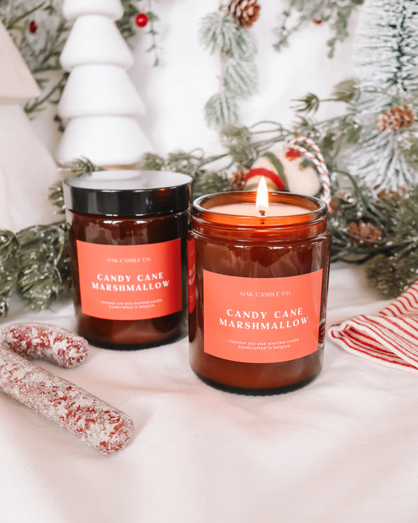 Candy Cane Marshmallow Amber Jar Candle