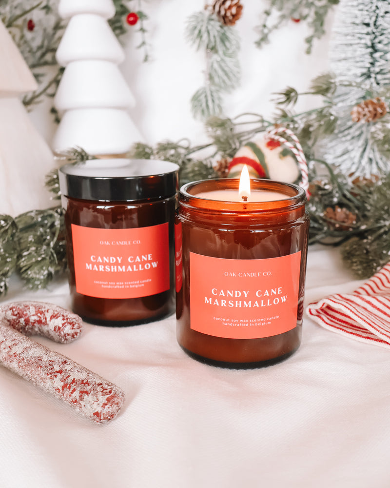 Candy Cane Marshmallow Amber Jar Candle