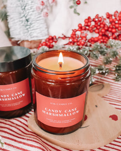 Candy Cane Marshmallow Amber Jar Candle