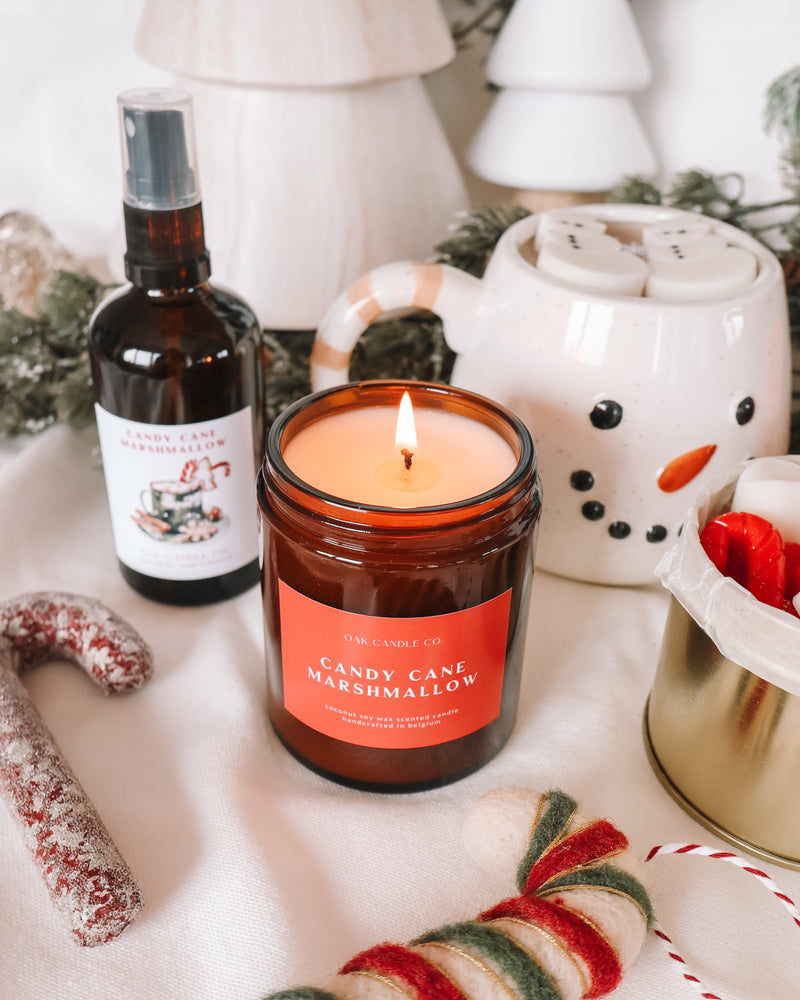 Candy Cane Marshmallow Amber Jar Candle