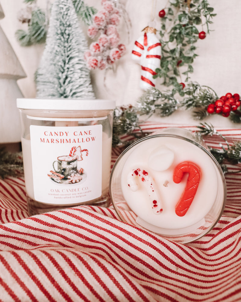 Candy Cane Marshmallow Candle