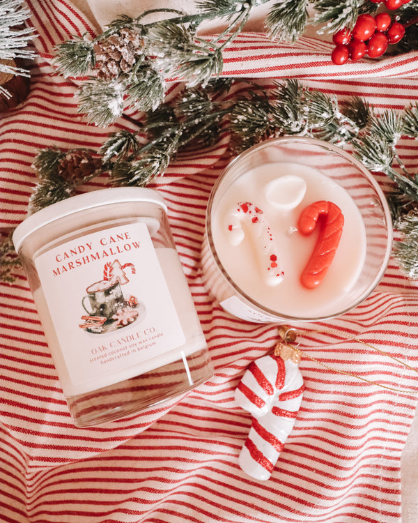 Candy Cane Marshmallow Candle