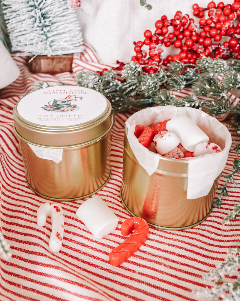 Candy Cane Marshmallow Tin Jar Wax Melts