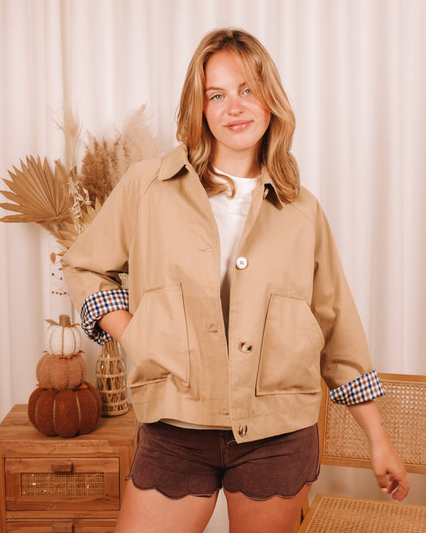 Cozy Cafe Short Beige Trench Coat