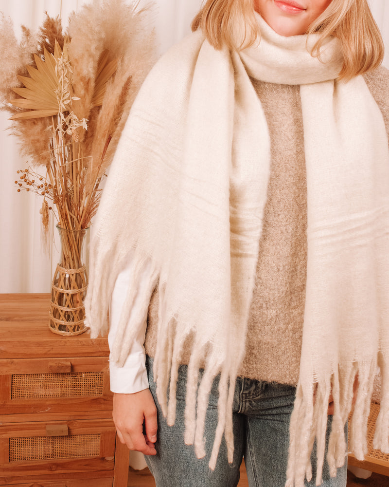 Cozy Mornings Beige Scarf