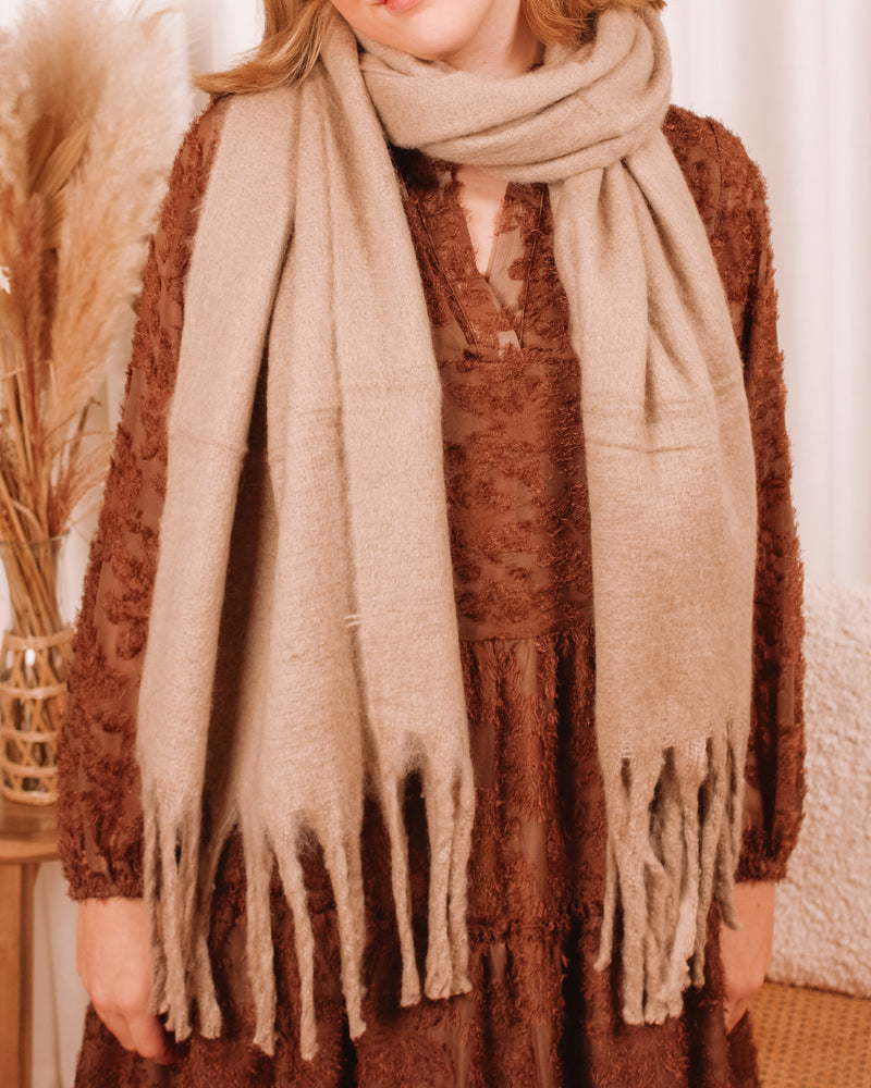 Cozy Mornings Taupe Scarf