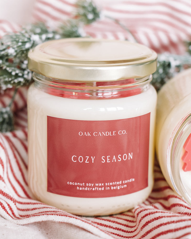 Cozy Season Clear Glass Jar Candle