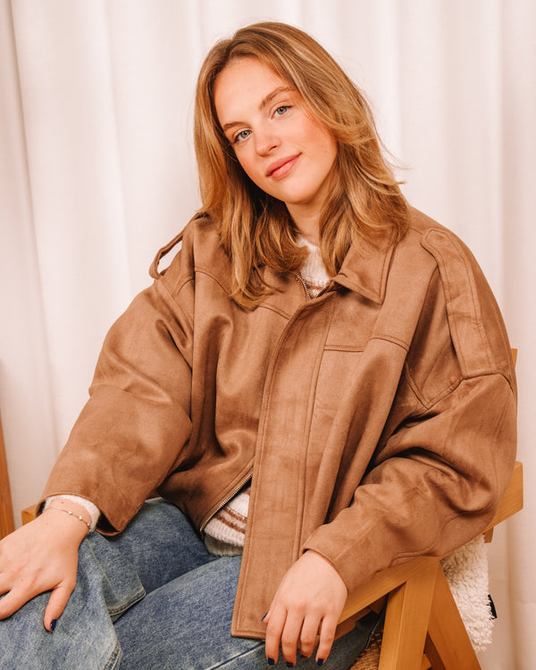 Dream Together Suède Bomber Jacket