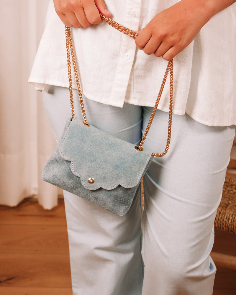 Easy Living Mini Suède Blue Leather Purse