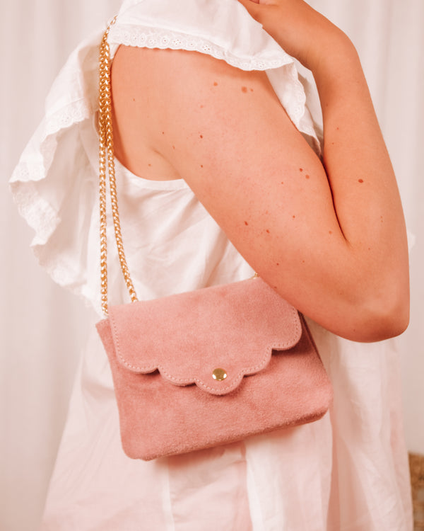 Easy Living Mini Suède Rose Leather Purse