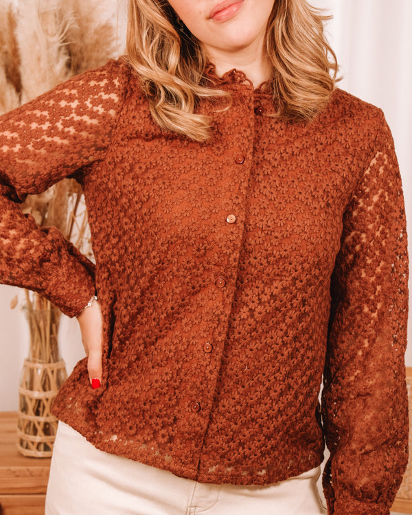 Field Of Daisies Chocolate Blouse