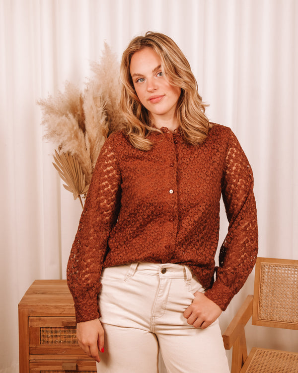 Field Of Daisies Chocolate Blouse