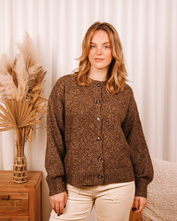 Gentle Reminder Brown Cardigan