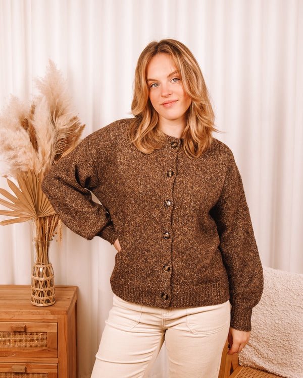 Gentle Reminder Brown Cardigan