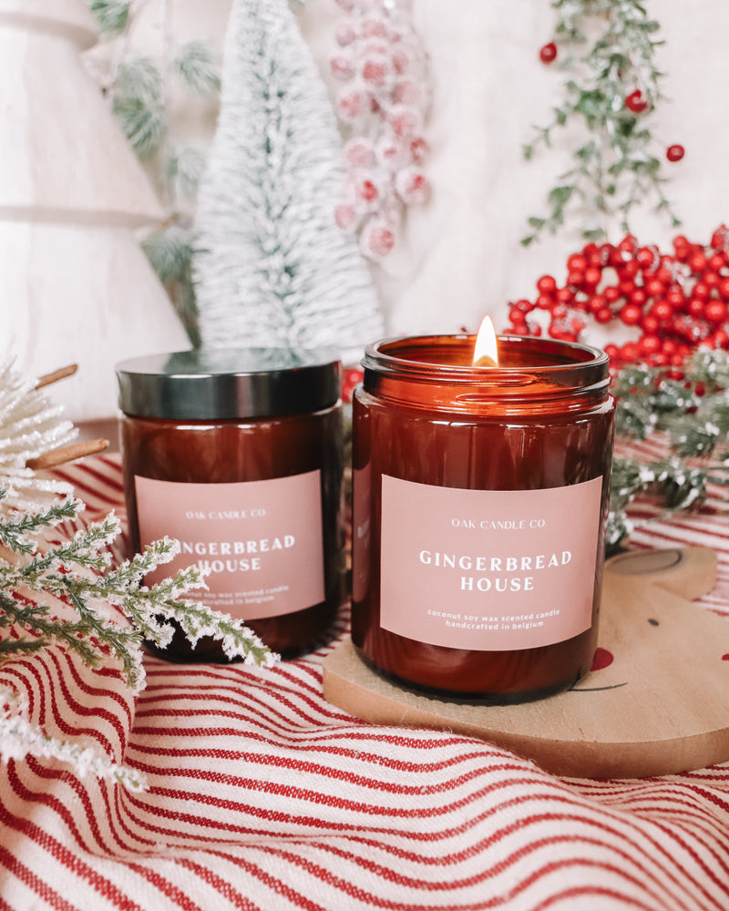 Gingerbread House Amber Jar Candle