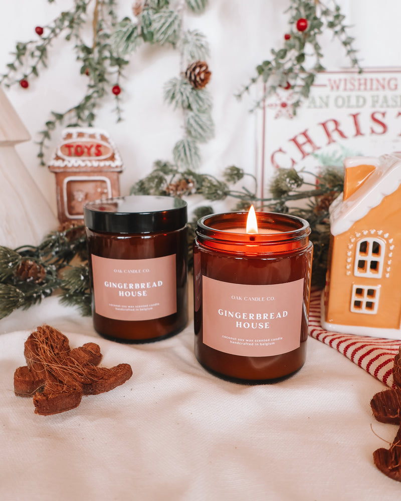 Gingerbread House Amber Jar Candle