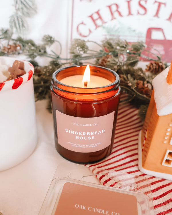 Gingerbread House Amber Jar Candle