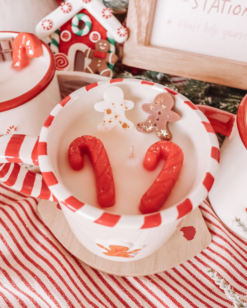 Gingerbread Man Coffee Mug Candle