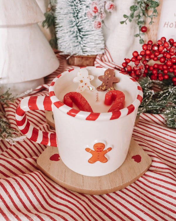 Gingerbread Man Coffee Mug Candle