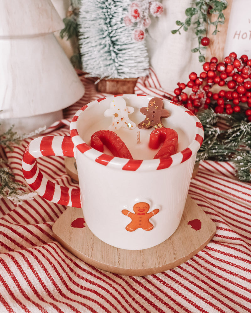 Gingerbread Man Coffee Mug Candle