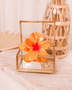 Hawaiian Flower Orange Hair Clip