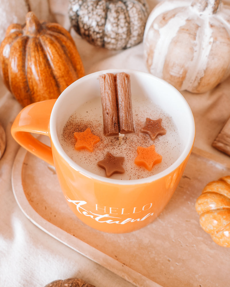 Hello Autumn Coffee Mug Candle