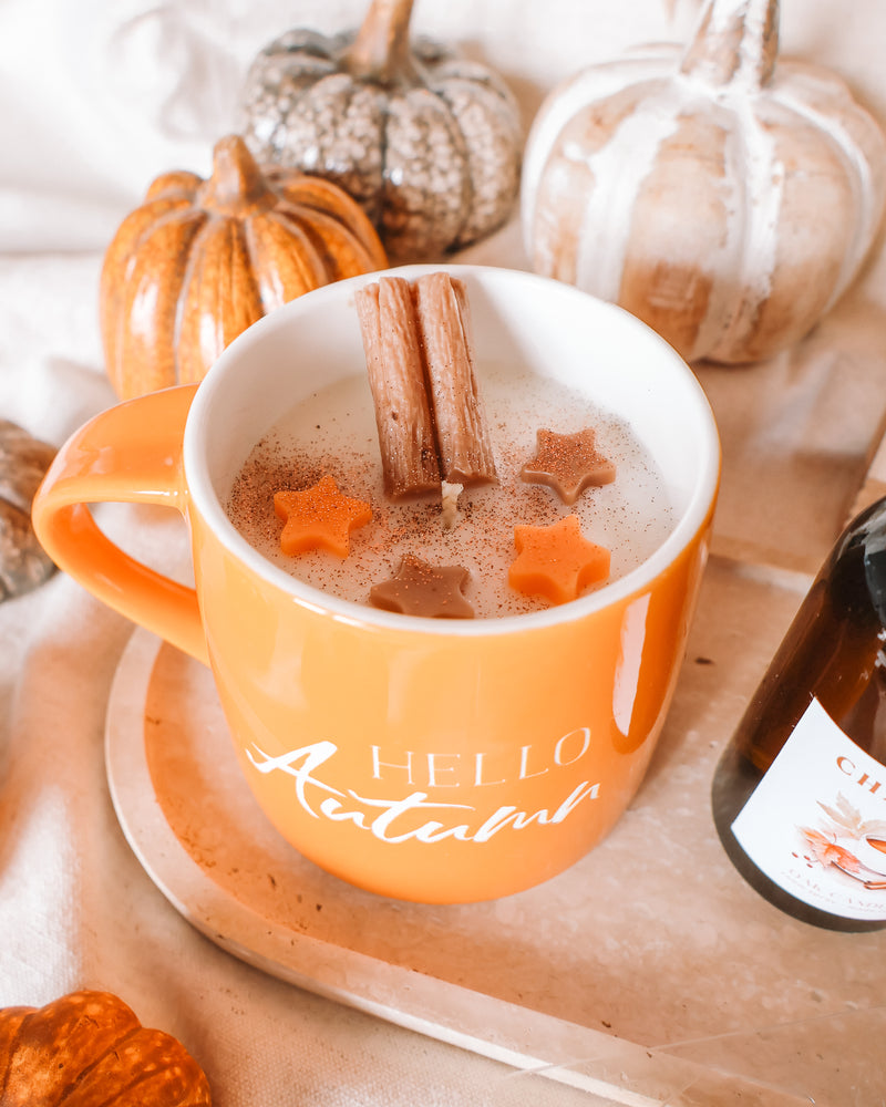 Hello Autumn Coffee Mug Candle