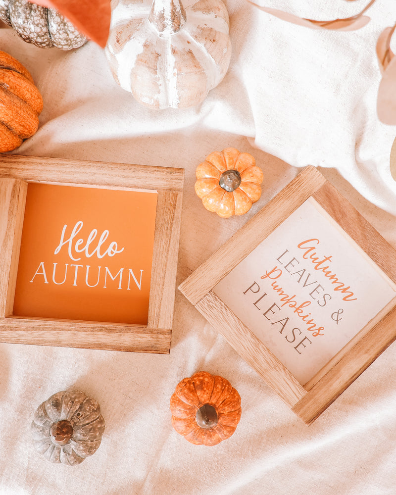 Hello Autumn Wooden Frame Sign