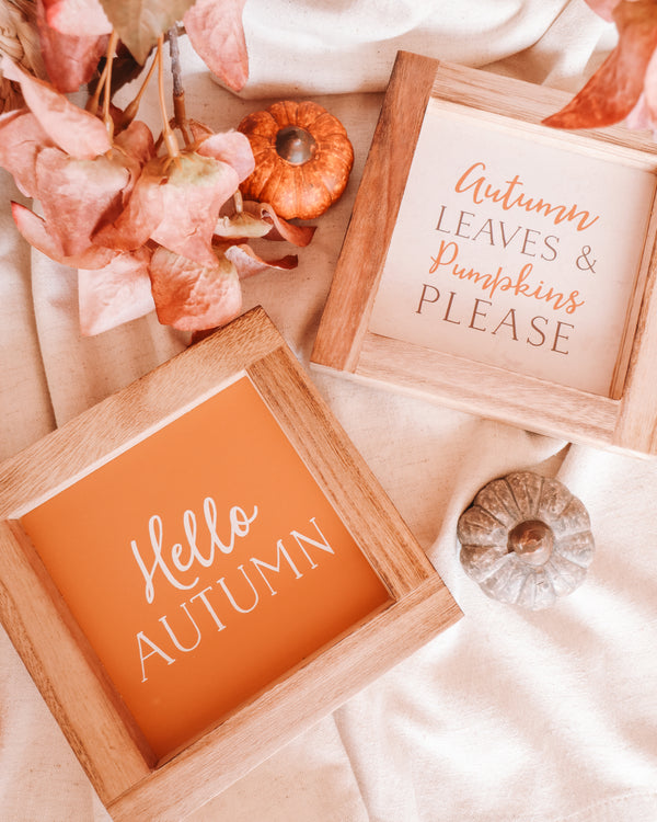 Hello Autumn Wooden Frame Sign