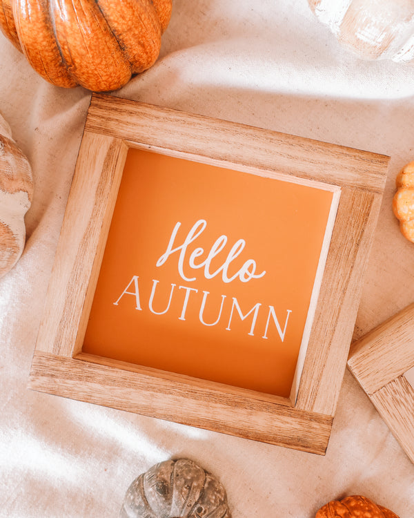 Hello Autumn Wooden Frame Sign