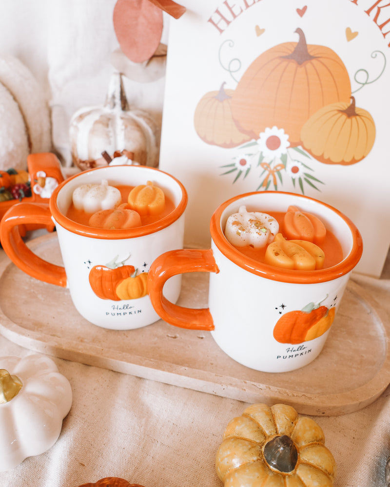 Hello Pumpkin Coffee Mug Candle