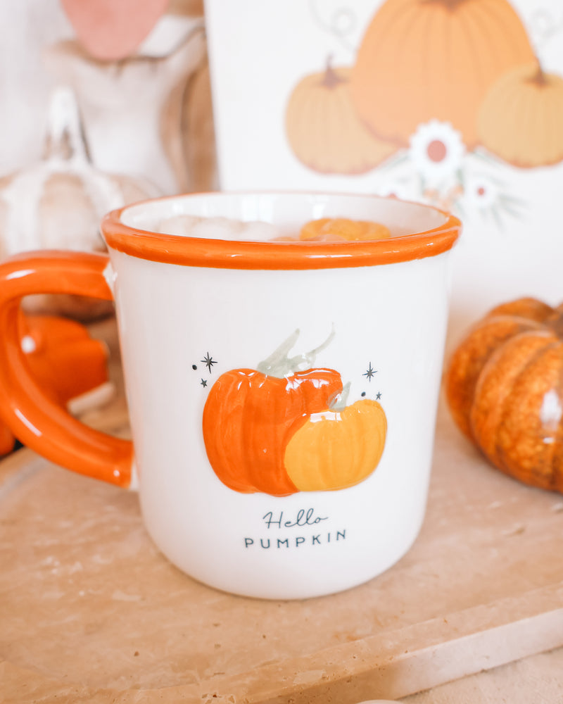 Hello Pumpkin Coffee Mug Candle