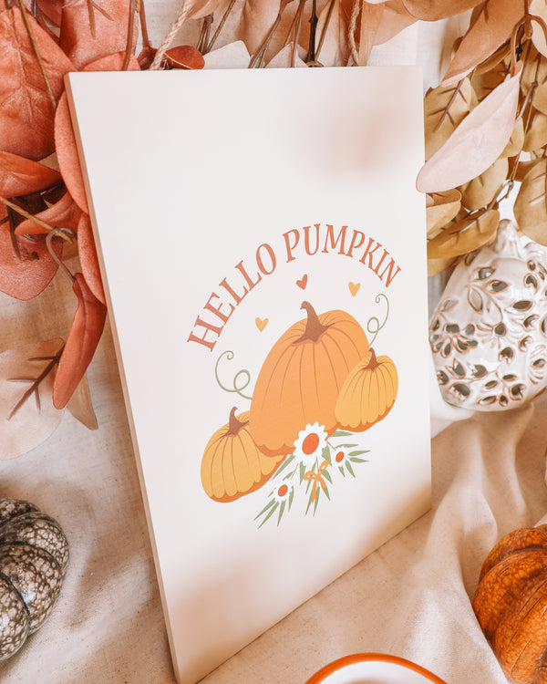 Hello Pumpkin Hanging Sign