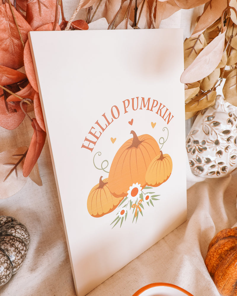 Hello Pumpkin Hanging Sign