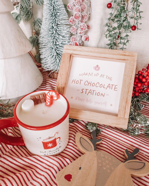 Hot Chocolate Station Wooden Frame Sign