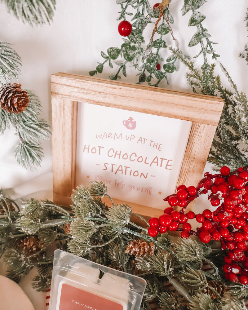 Hot Chocolate Station Wooden Frame Sign