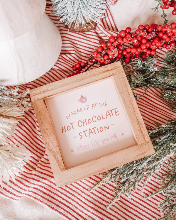 Hot Chocolate Station Wooden Frame Sign