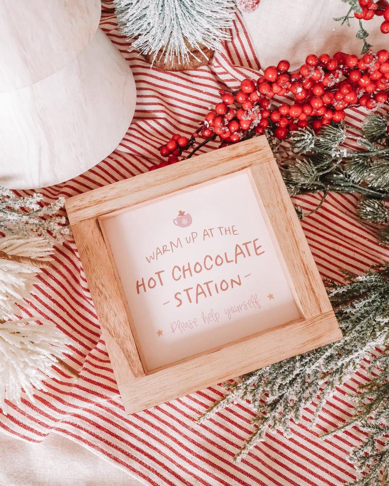 Hot Chocolate Station Wooden Frame Sign