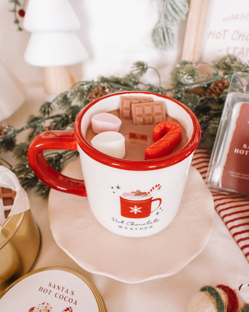 Hot Chocolate Weather Coffee Mug Candle