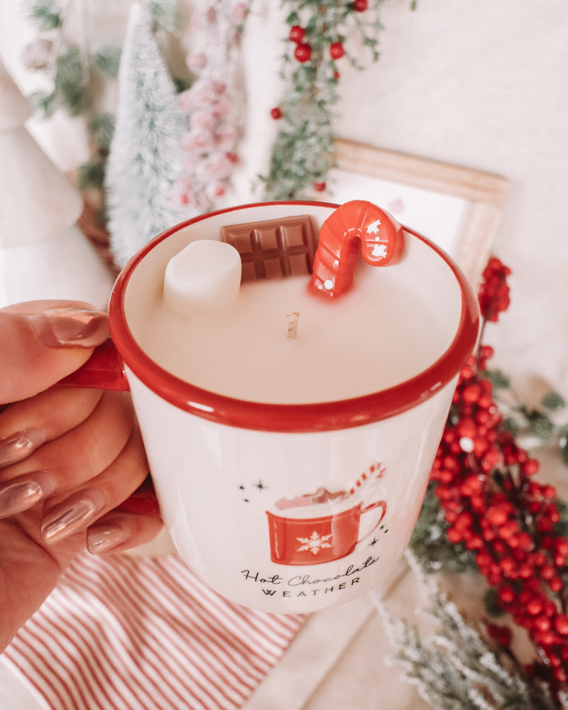 Hot Chocolate Weather Coffee Mug Candle