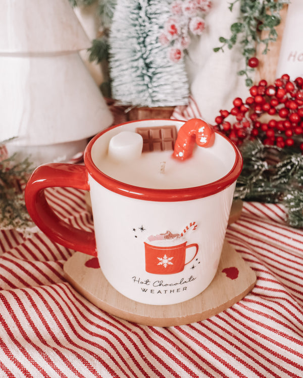 Hot Chocolate Weather Coffee Mug Candle