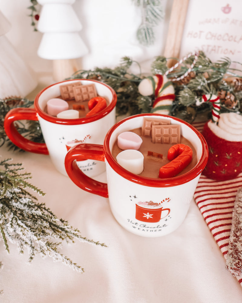 Hot Chocolate Weather Coffee Mug Candle